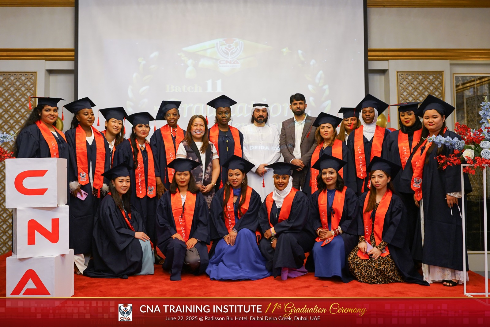 CNA Training Institute Batch 11 graduation ceremony — graduates with staff
