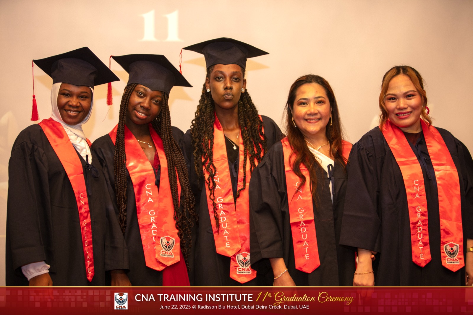 CNA Training Institute Batch 11 graduates in their gowns and sashes